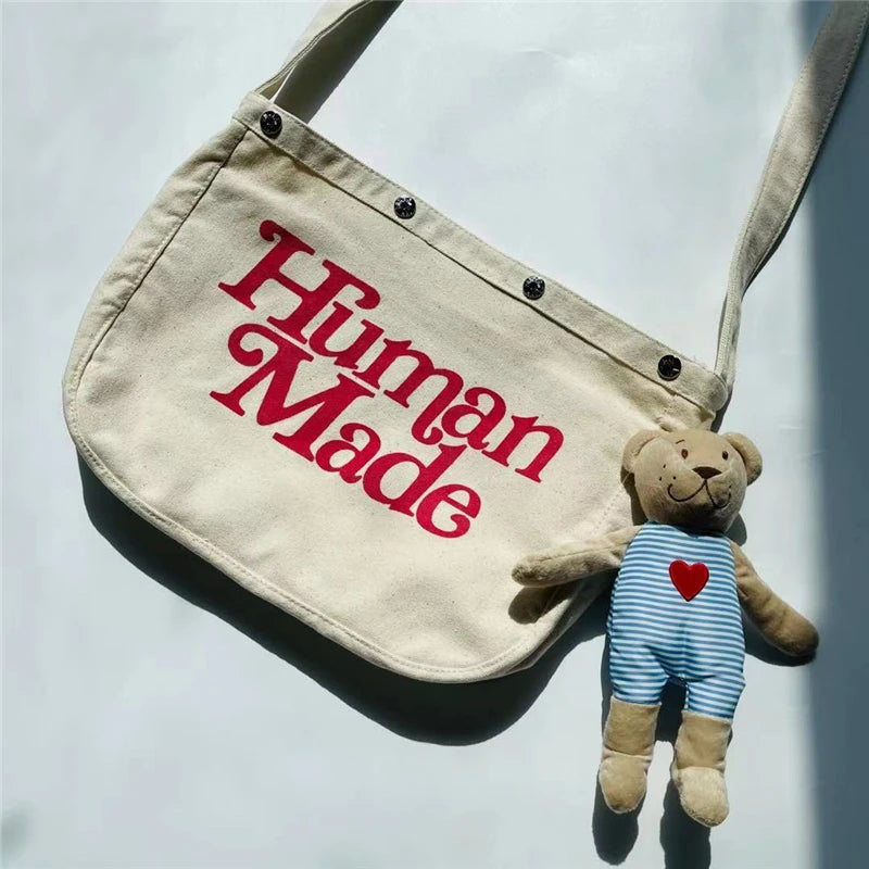 Human Girls Don?t Cry Bag Men 1:1 HUMAN Canvas Women Bags Couple Backpack