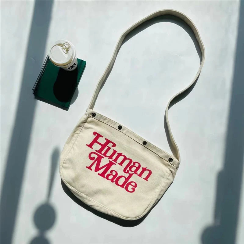 Human Girls Don?t Cry Bag Men 1:1 HUMAN Canvas Women Bags Couple Backpack