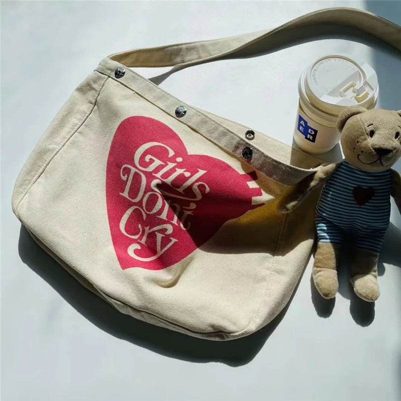 Human Girls Don?t Cry Bag Men 1:1 HUMAN Canvas Women Bags Couple Backpack