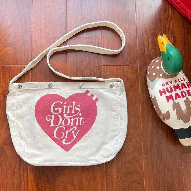 Human Girls Don?t Cry Bag Men 1:1 HUMAN Canvas Women Bags Couple Backpack