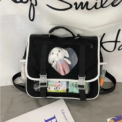 Rabbit Doll Schoolbag Waterproof Nylon Rucksack