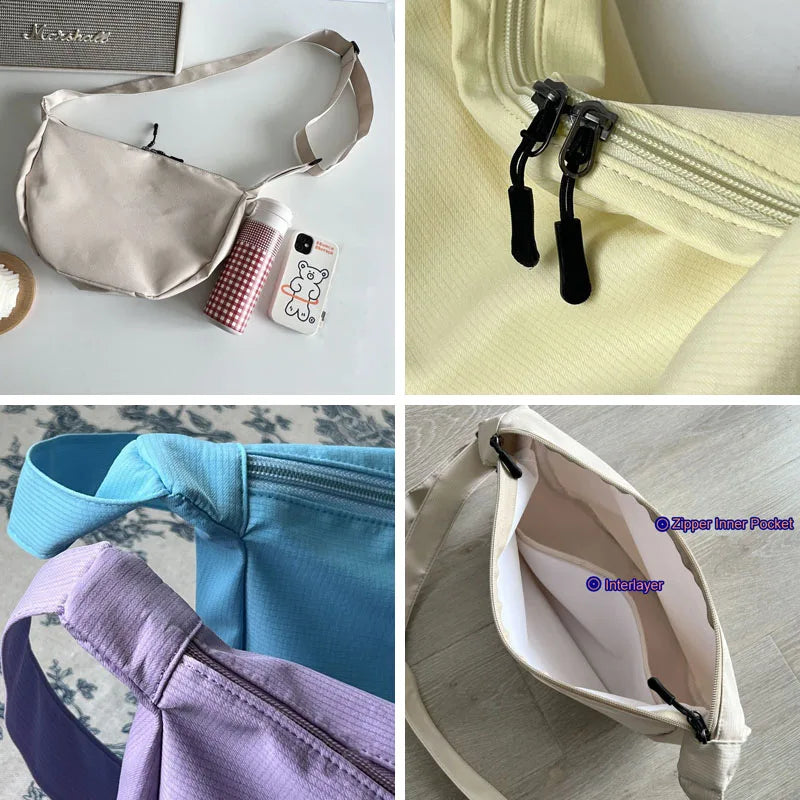 Polyester Fiber Women's Dumpling Shoulder Bag Waterproof Handbag