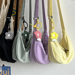 Polyester Fiber Women's Dumpling Shoulder Bag Waterproof Handbag