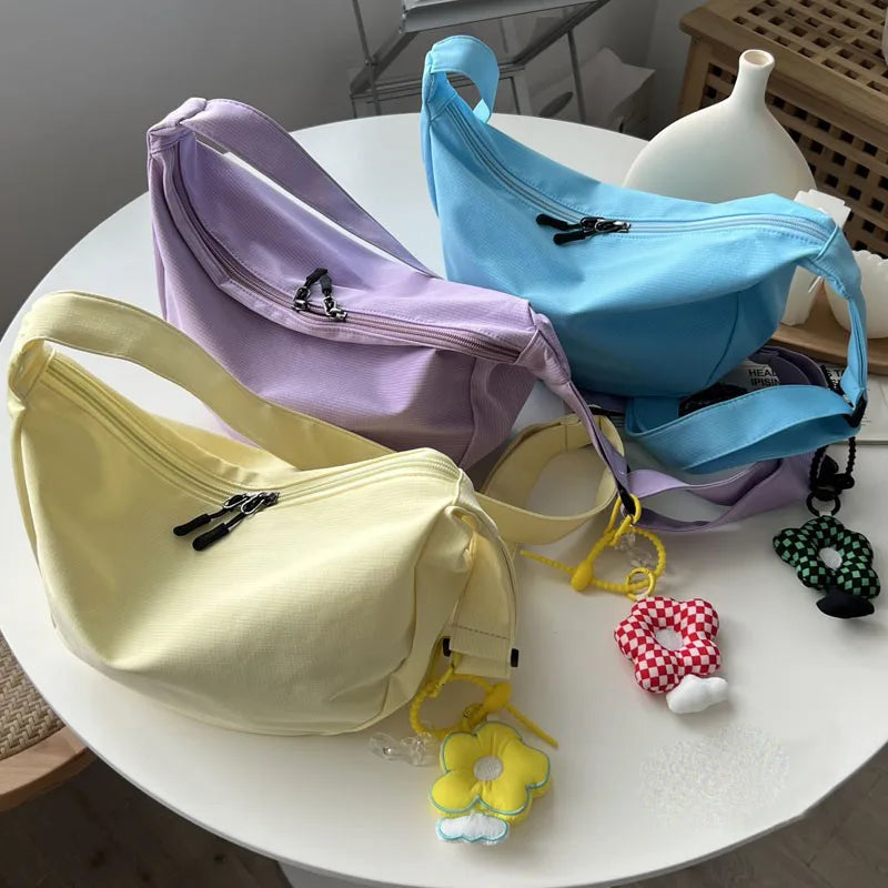 Polyester Fiber Women's Dumpling Shoulder Bag Waterproof Handbag
