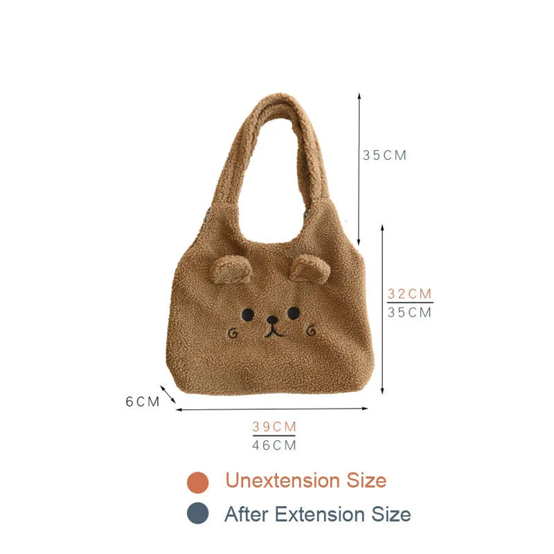 Woman's Plush Bag Cashmere Handbag Large Capacity Shoulder Bags