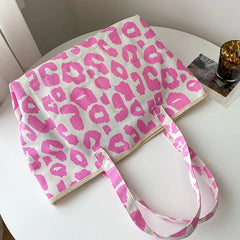 Women's Canvas Shoulder Shopper Bag Retro Large Purse Hobo Leopard Handbag