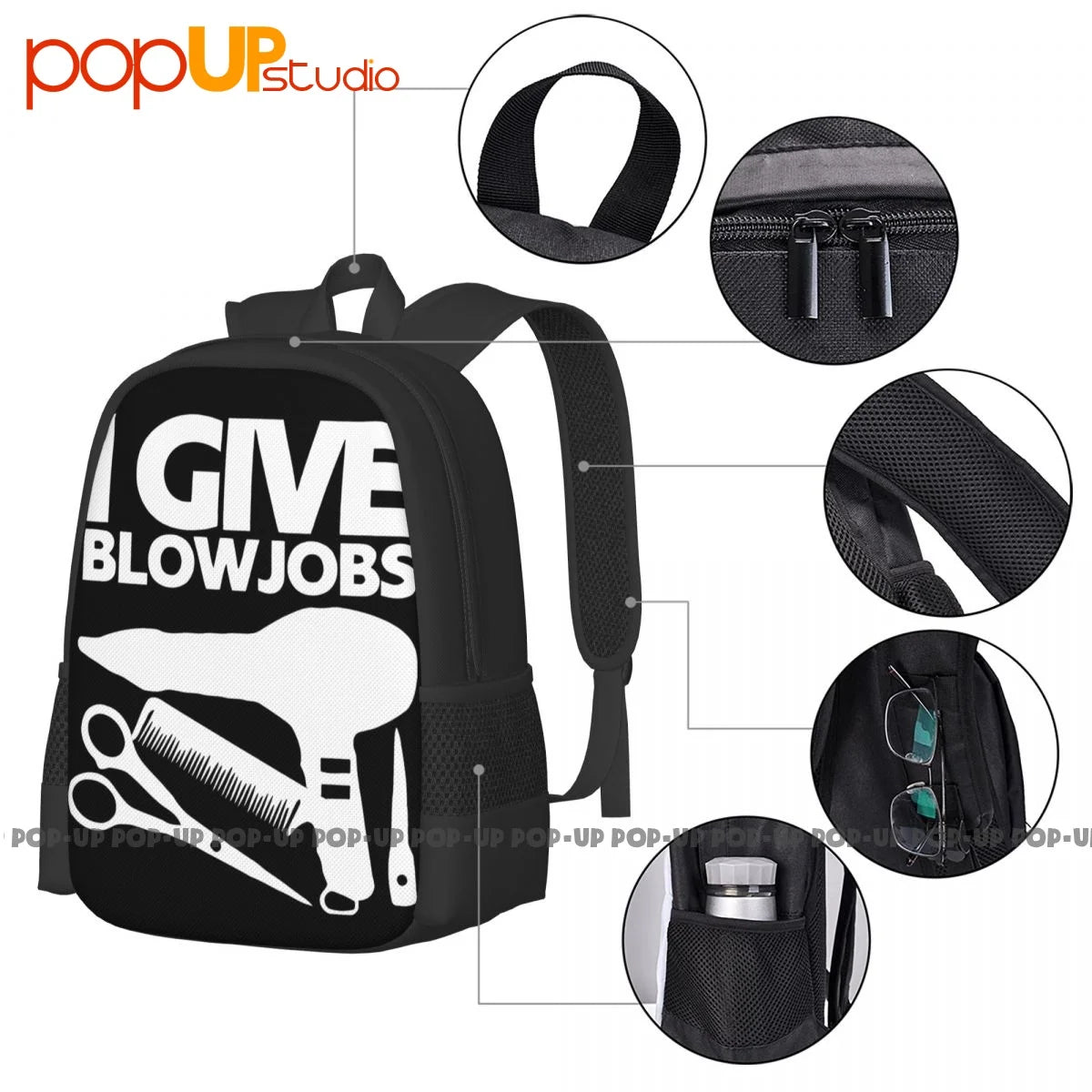 Barber Haircutting Joke Backpack Large Capacity Bookbag Schoolbag