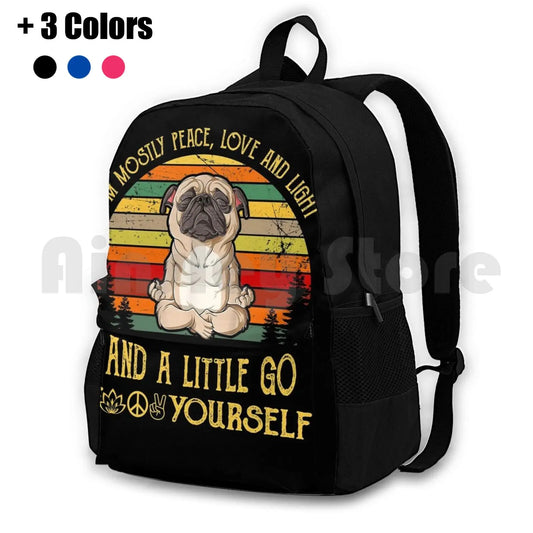 Vintage Outdoor Hiking Backpack Waterproof Camping Pug Do