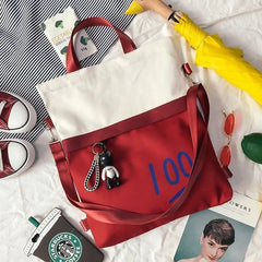 Comfortable Style Stitching Canvas Bag Multipurpose Backpack Female Messenger Ba