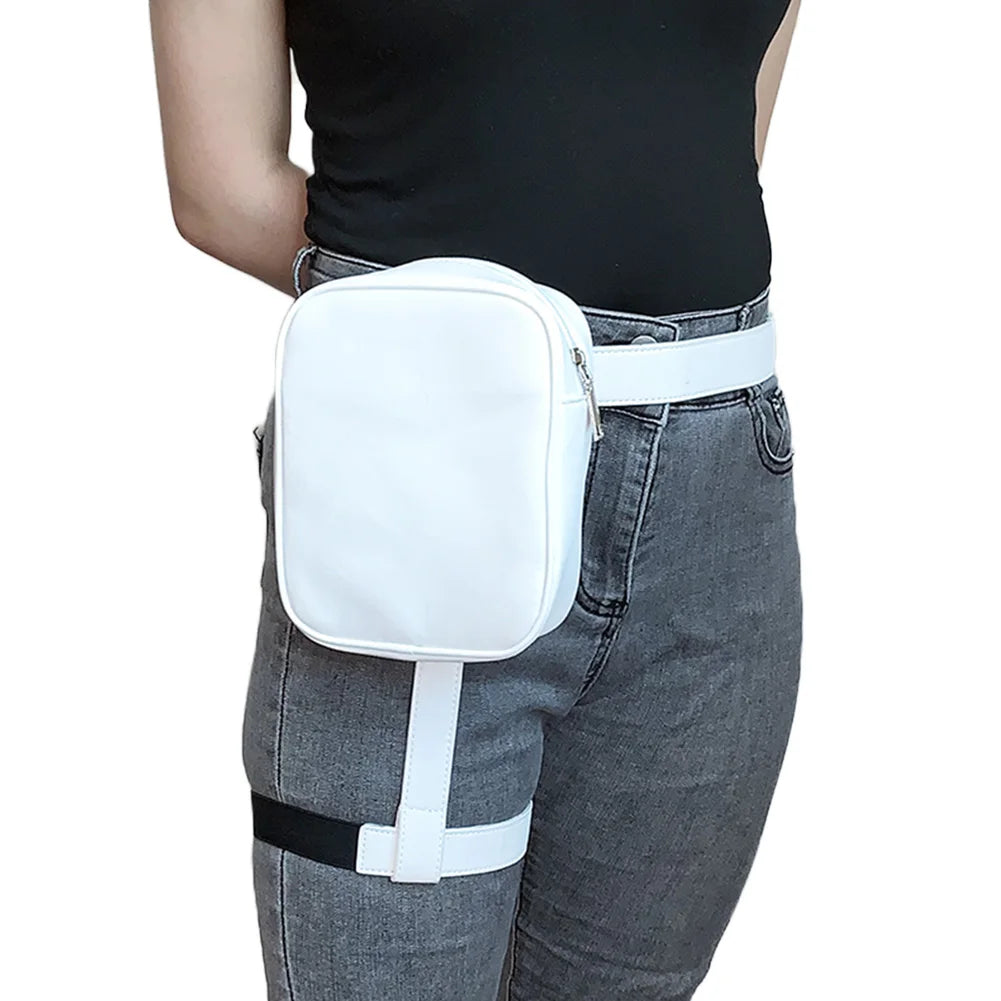 Stylish Women Waist Leg Leather Bag for Hiking Motorcycle