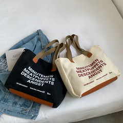 Women's Niche Canvas Shoulder Bag - Large Capacity Shopping Bag