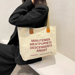 Vintage Canvas Bag Women Large Capacity Shopping Handbag