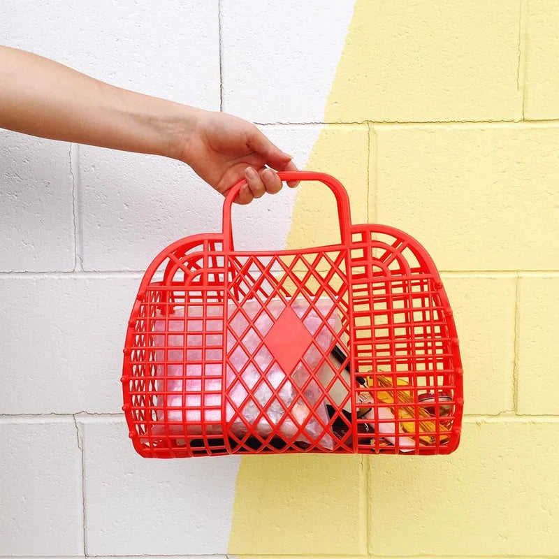 INS Jelly Hand-Held Basket Bag Large Capacity Tote Bags