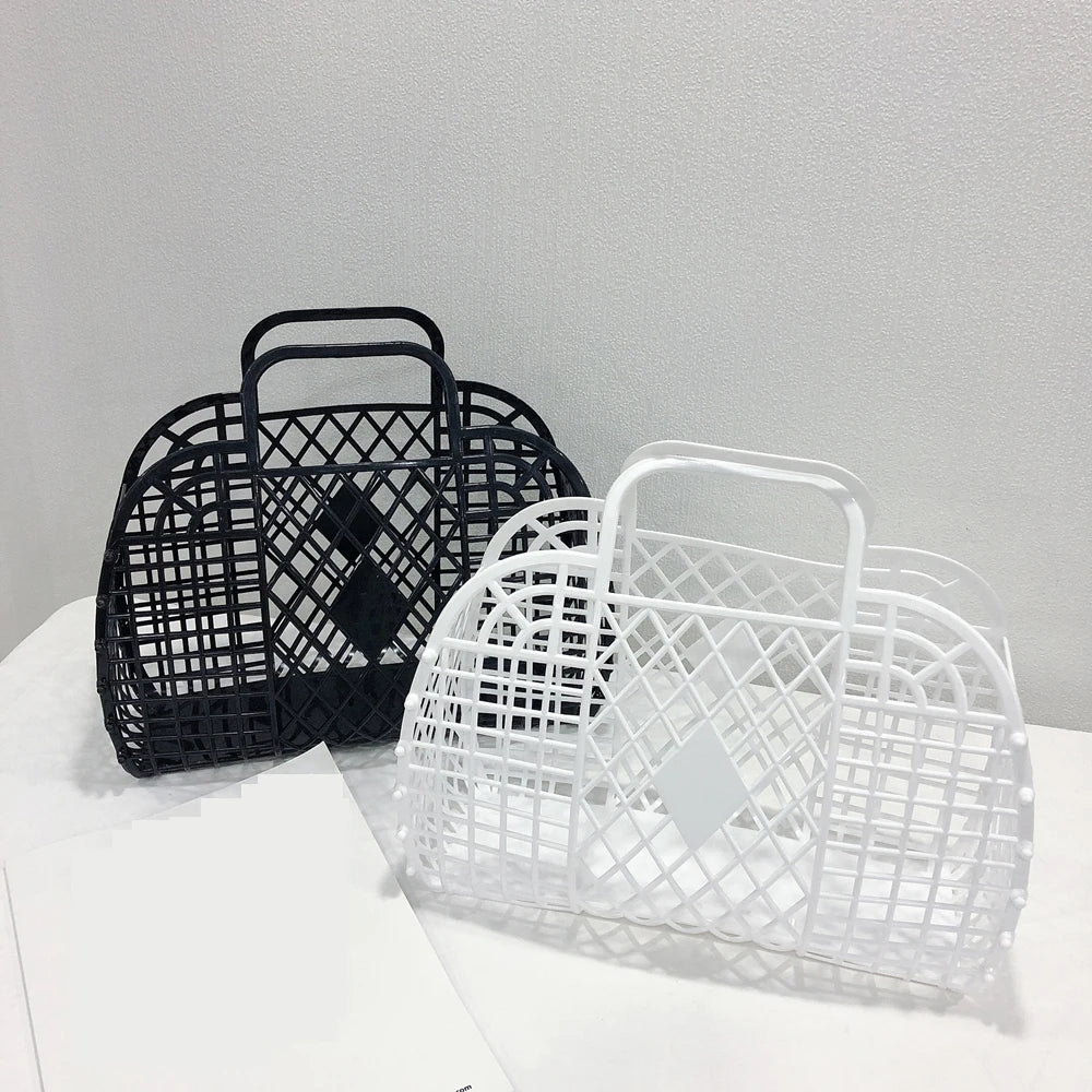 INS Jelly Hand-Held Basket Bag Large Capacity Tote Bags