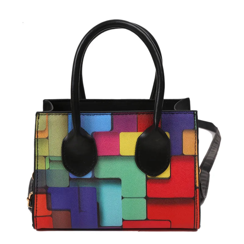 Women's Soft PU Leather Handbag Square Crossbody Travel Purse