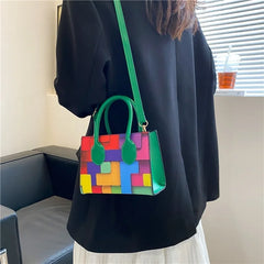 Women's Soft PU Leather Handbag Square Crossbody Travel Purse
