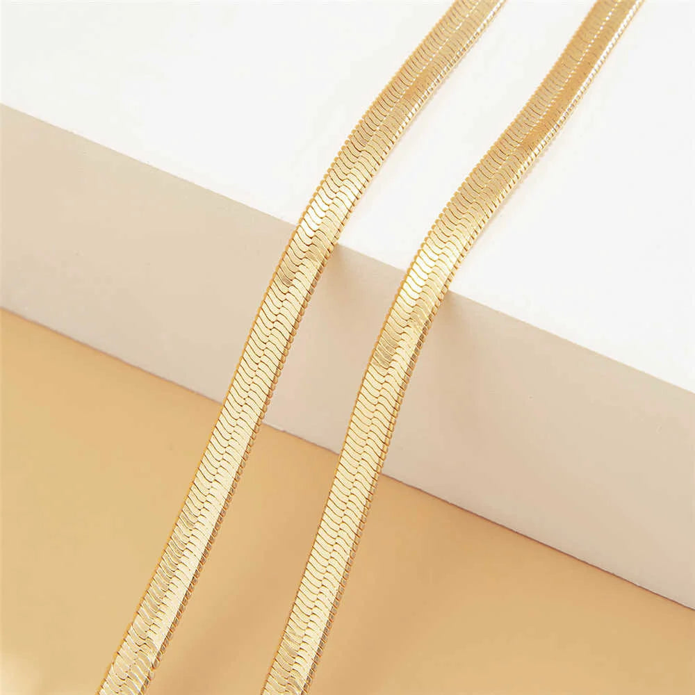 Copper Snake Chain Choker Necklace Punk Short Collar Clavicle Jewelry