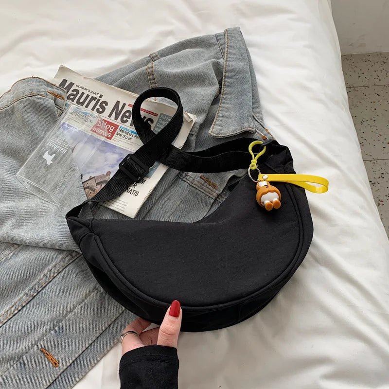 Girls Casual Canvas Cross Body Bag Woman Chest Bags