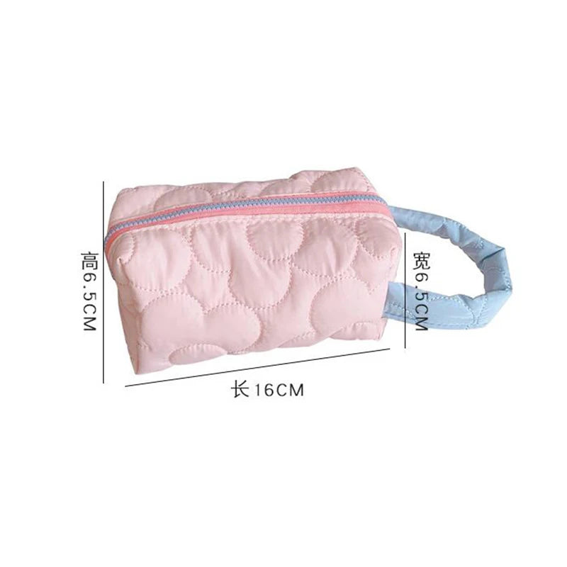 Ins Quilted Flower Cosmetic Bags Large Capacity Makeup Storage Bag
