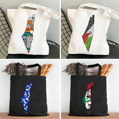 Jerusalem Arabic Flag Map Palestinian Wailing Wall Women's Shopper Totes