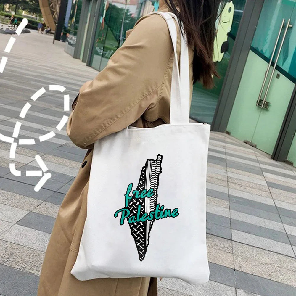Jerusalem Arabic Flag Map Palestinian Wailing Wall Women's Shopper Totes