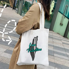 Jerusalem Arabic Flag Map Palestinian Wailing Wall Women's Shopper Totes