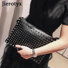 Punk Rock Style Rivet Envelope Bag for Women, Evening Clutch Shoulder Bag