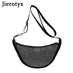 Hobos Bags Diamonds Underarm Bag Women Shoulder Strap Lady Party Rhinestone