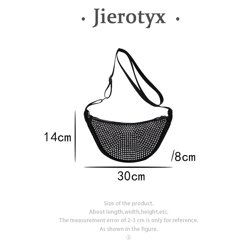 Hobos Bags Diamonds Underarm Bag Women Shoulder Strap Lady Party Rhinestone