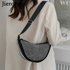 Hobos Bags Diamonds Underarm Bag Women Shoulder Strap Lady Party Rhinestone