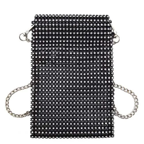 Flash Women Shoulder Bag Full Diamonds Lady Crossbody Bag Chain Diagonal Handbag