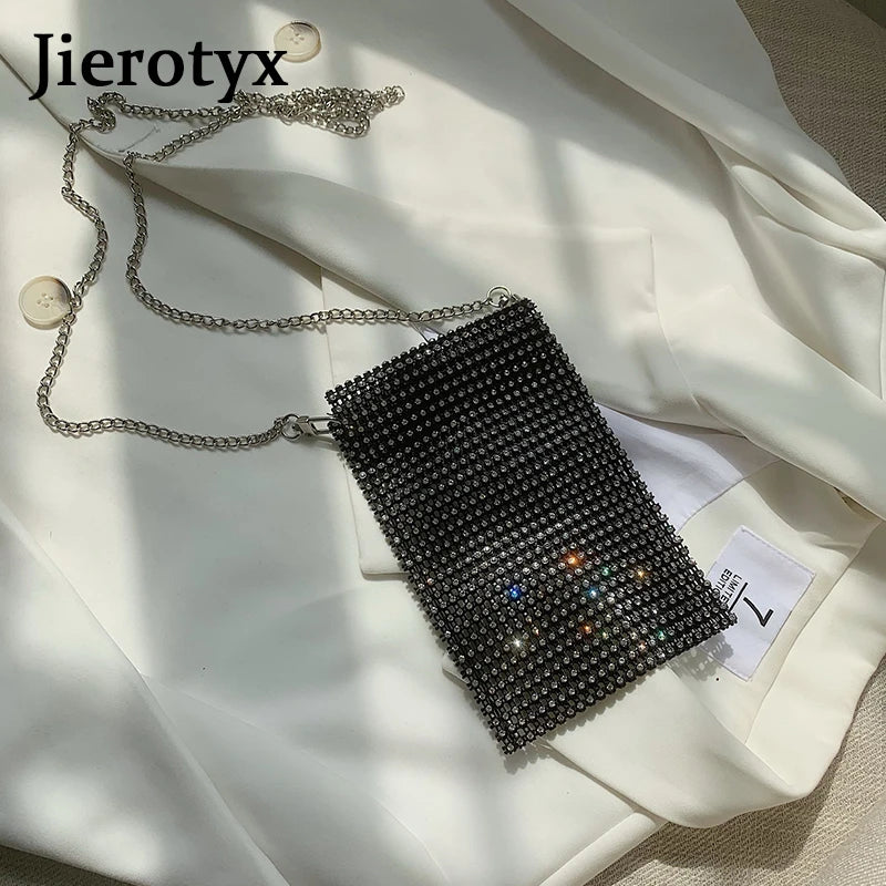 Flash Women Shoulder Bag Full Diamonds Lady Crossbody Bag Chain Diagonal Handbag