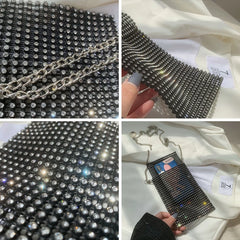 Flash Women Shoulder Bag Full Diamonds Lady Crossbody Bag Chain Diagonal Handbag