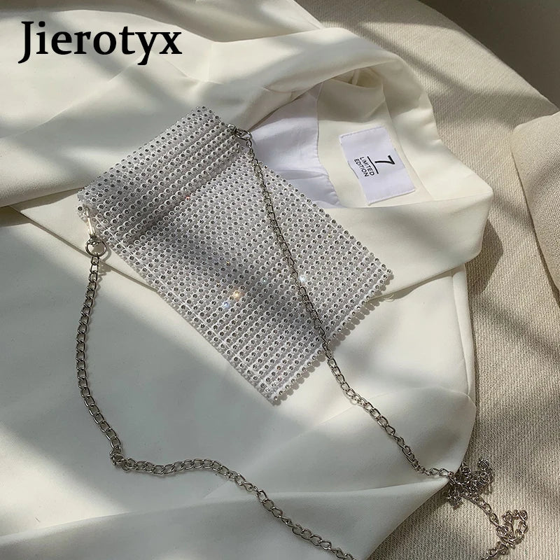 Flash Women Shoulder Bag Full Diamonds Lady Crossbody Bag Chain Diagonal Handbag