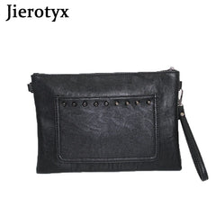 Punk Skull Rivet Clutch Handbag with Shoulder Strap