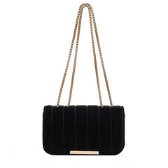 Golden Velvet Small Handbag Vintage Crossbody Tote Bag