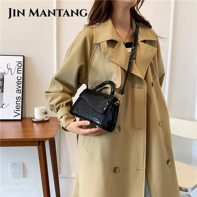 Crocodile Pattern Women Handbags Small Shoulder Bag Leather Crossbody Bag