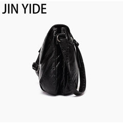 Women Messenger Bag Soft Washed PU Leather Crossbody Handbag