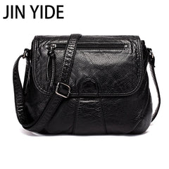 Women Messenger Bag Soft Washed PU Leather Crossbody Handbag