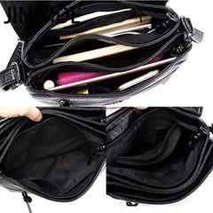 Women Messenger Bag Soft Washed PU Leather Crossbody Handbag