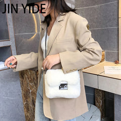 Faux Rabbit Fur Mini Handbag Chain Crossbody Bag