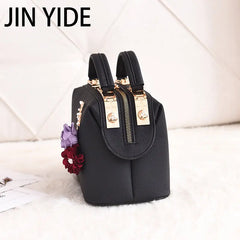 Embroidery Flower Shoulder Bag Women's Handbag PU Leather Messenger Bag
