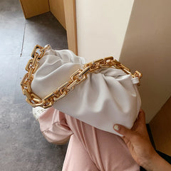 Stylish Leather Pleated Tote Travel Shoulder Bag