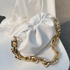 Stylish Leather Pleated Tote Travel Shoulder Bag