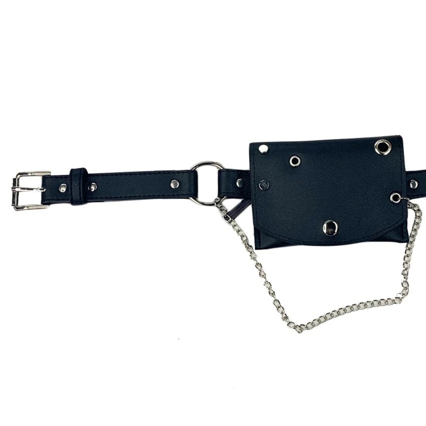 JNKET Women Waist Pack PU Leather Chain Waist Bag Messenger Bags