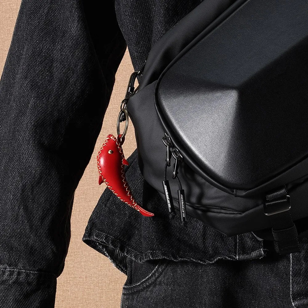 Leather Dolphin Keychain for Car Home Decor