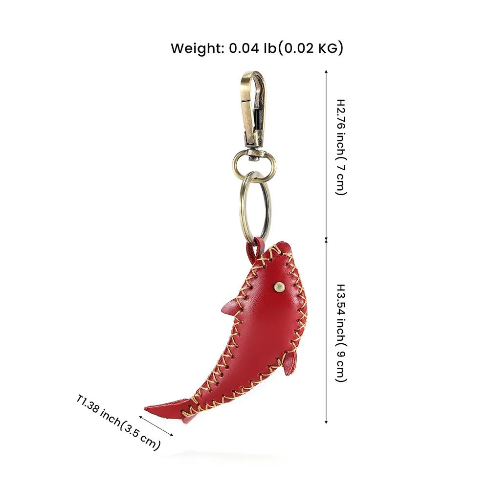 Leather Dolphin Keychain for Car Home Decor
