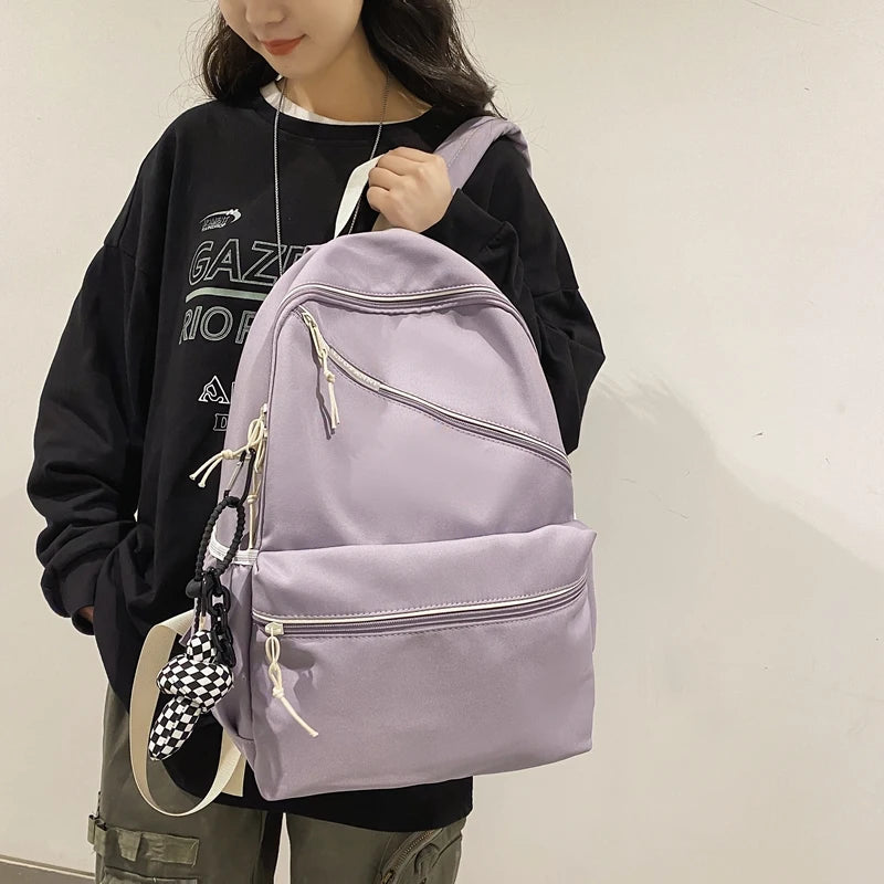 Waterproof Nylon Backpack Large Capacity College School Bag