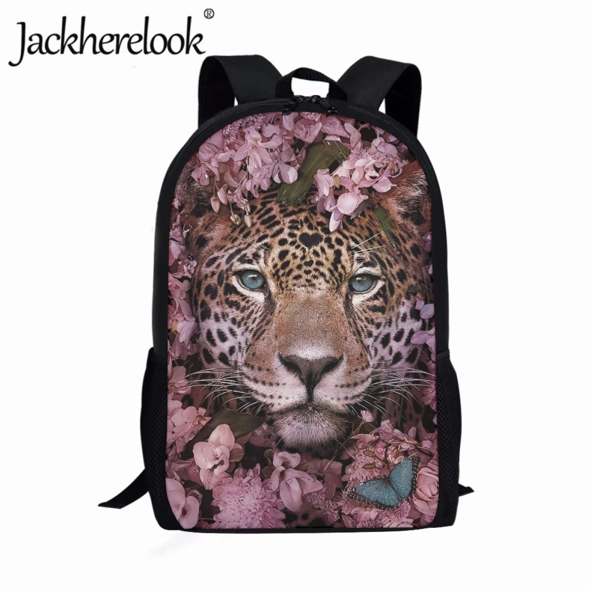 Jackherelook 3D Animal Leopard Pattern School Bag 17 inch