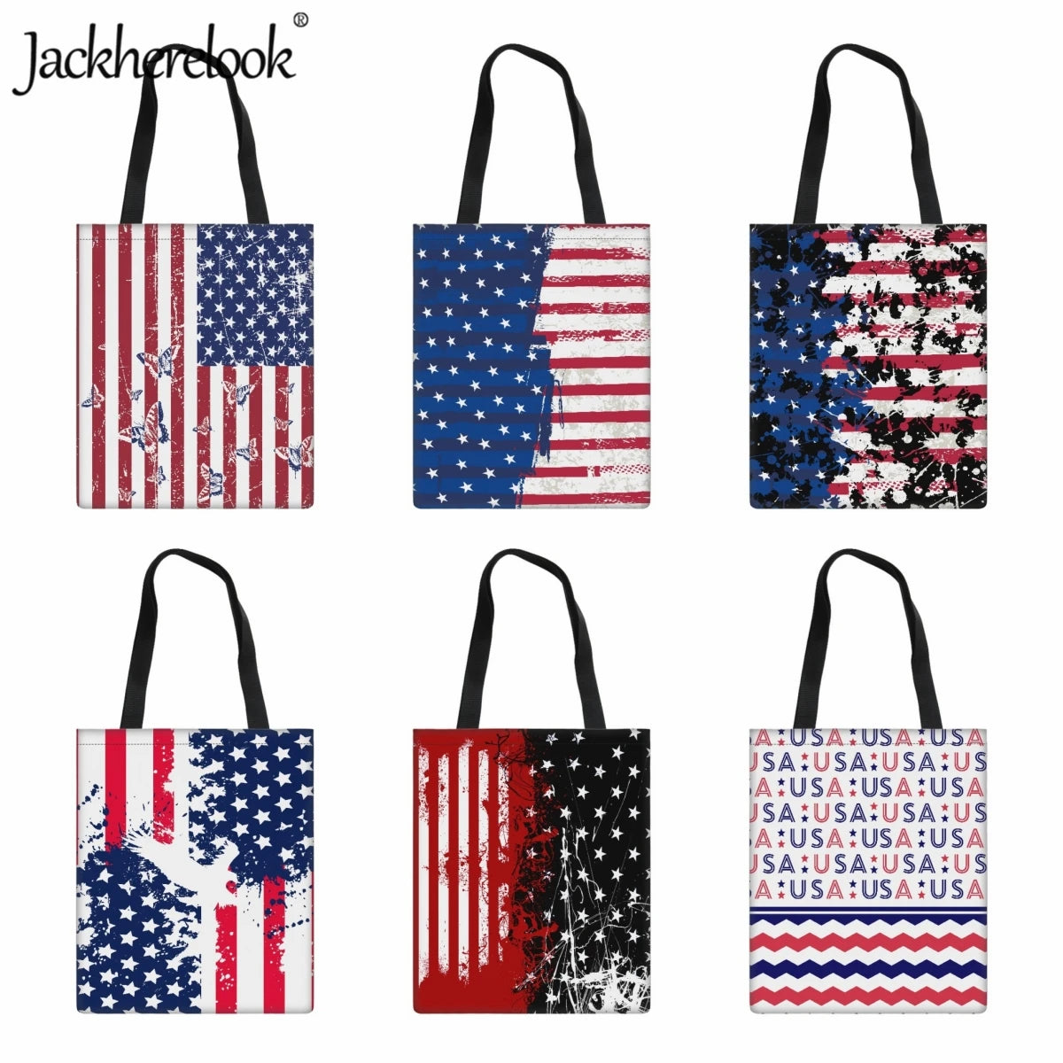 American Flag Shoulder Bag Women's Handbag Canvas Tote